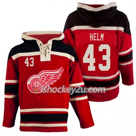 Mænd NHL Detroit Red Wings Darren Helm 43 Rød Sawyer Hooded Sweatshirt